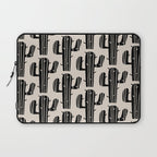 Southwestern Modern Desert Cactus Pattern 860 Black and Linen White Laptop Sleeve Gallery Image 1