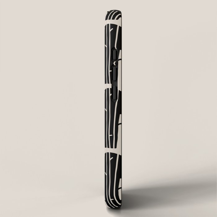 Southwestern Modern Desert Cactus Pattern 860 Black and Linen White iPhone Case Gallery Image 2