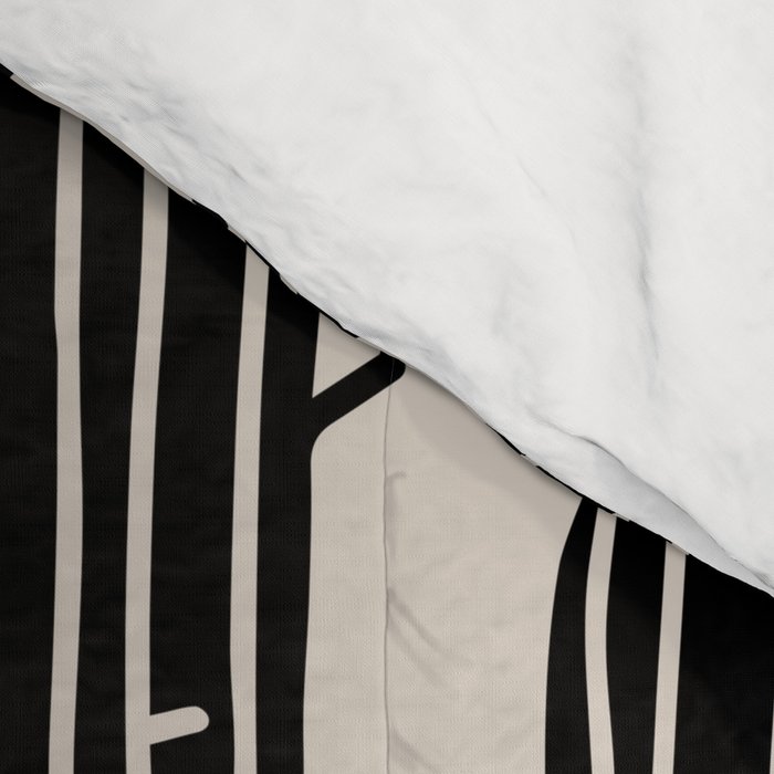 Southwestern Modern Desert Cactus Pattern 860 Black and Linen White Comforter Gallery Image 4