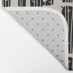 Southwestern Modern Desert Cactus Pattern 860 Black and Linen White Bath Mat Gallery Image 2