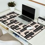 Southwestern Modern Desert Cactus Pattern 860 Black and Linen White Desk Mat Gallery Image 2