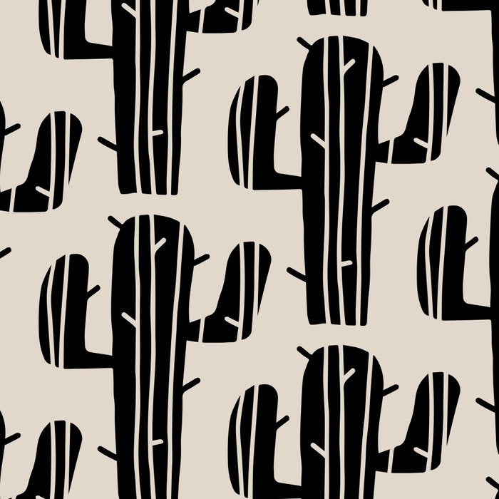 Southwestern Modern Desert Cactus Pattern 860 Black and Linen White Coffee Mug Gallery Image 2