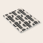 Southwestern Modern Desert Cactus Pattern 860 Black and Linen White Notebook Gallery Image 3