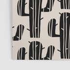 Southwestern Modern Desert Cactus Pattern 860 Black and Linen White Poster Gallery Image 3