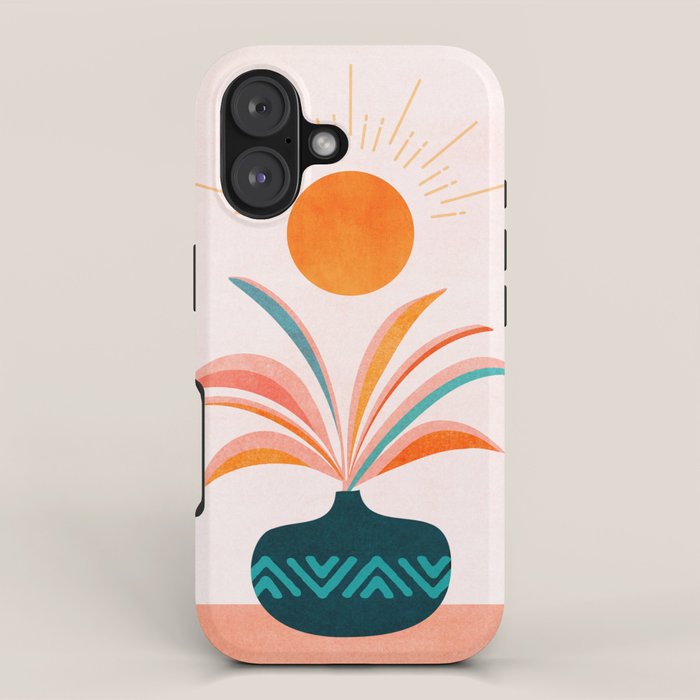 Sun Worship Colorful Plant Illustration iPhone Case Gallery Image 1