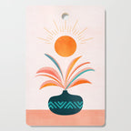 Sun Worship Colorful Plant Illustration Cutting Board Gallery Image 1