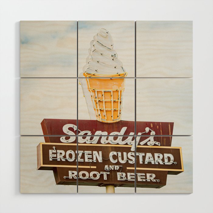 Austin Texas Photography x Sandy's Austin Texas Vintage Sign Print Wood Wall Art Gallery Image 1