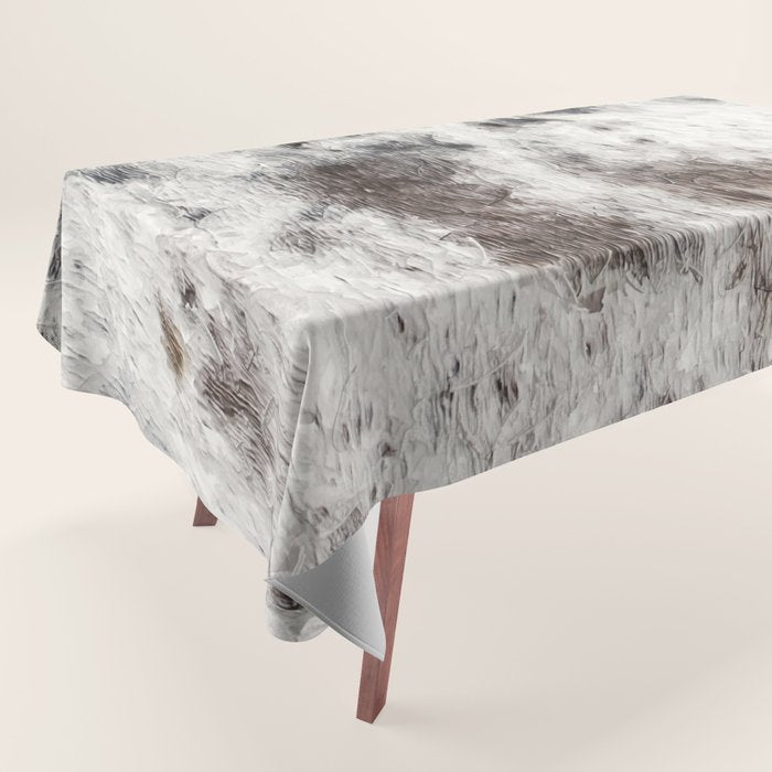 Rustic Cowhide Faux Fur (Digitally Made, ix 2021) Tablecloth Gallery Image 1
