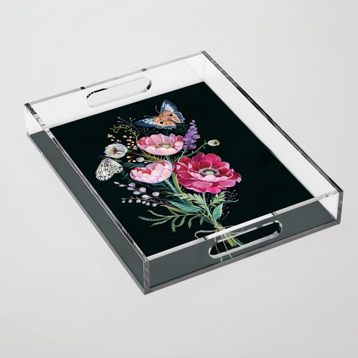 Butterfly Floral Bouquet Acrylic Tray Gallery Image 1