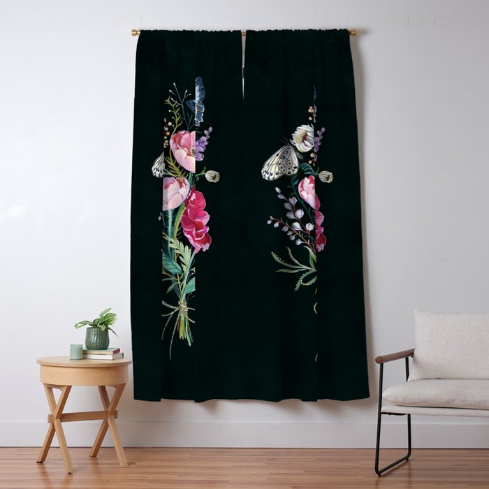 Butterfly Floral Bouquet Window Curtain Gallery Image 5