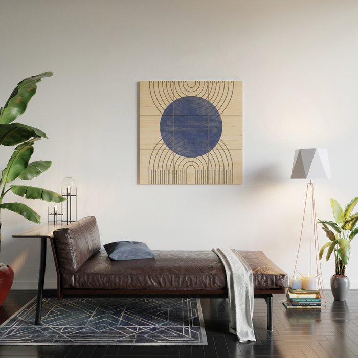 Blue Contemporary Design Wood Wall Art Gallery Image 2