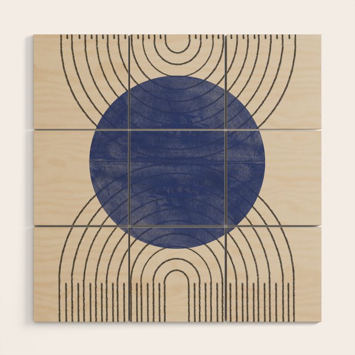 Blue Contemporary Design Wood Wall Art Gallery Image 1