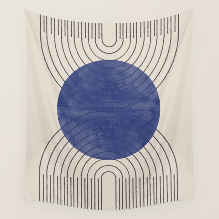 Blue Contemporary Design Wall Tapestry Gallery Image 4