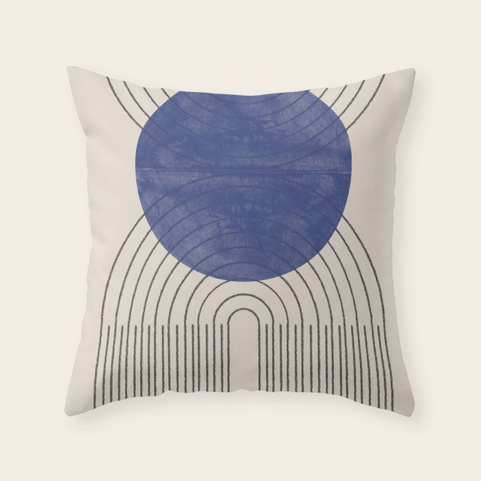 Blue Contemporary Design Throw Pillow Gallery Image 6