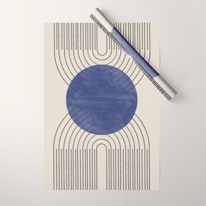 Blue Contemporary Design Wrapping Paper Gallery Image 1