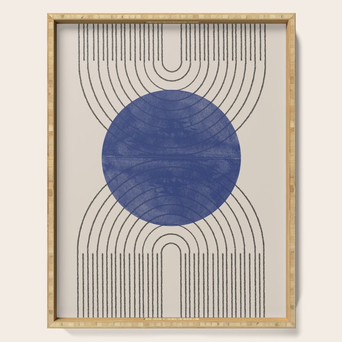 Blue Contemporary Design Serving Tray Gallery Image 1