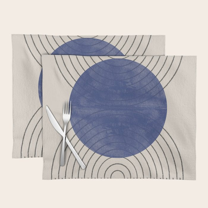 Blue Contemporary Design Placemat Gallery Image 1