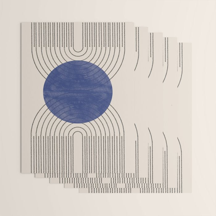 Blue Contemporary Design Wrapping Paper Gallery Image 3