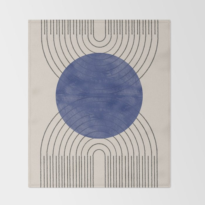 Blue Contemporary Design Throw Blanket Gallery Image 2