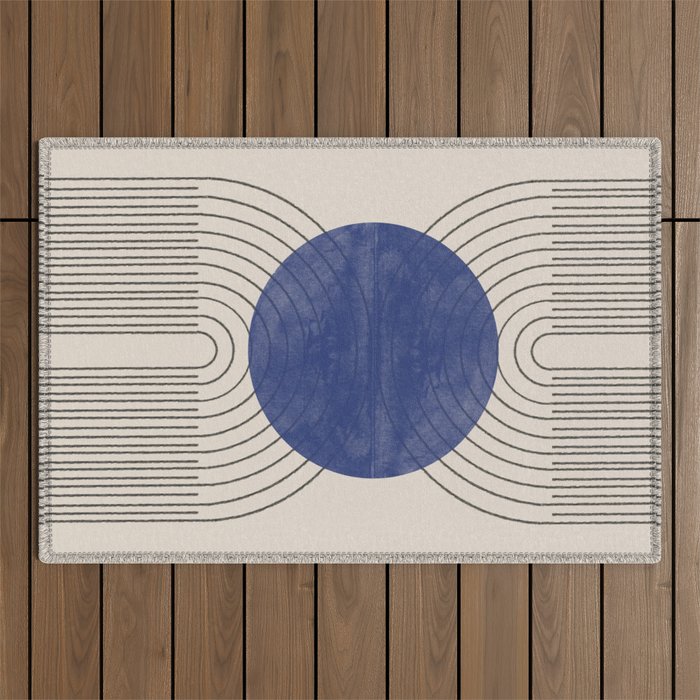 Blue Contemporary Design Outdoor Rug Gallery Image 1