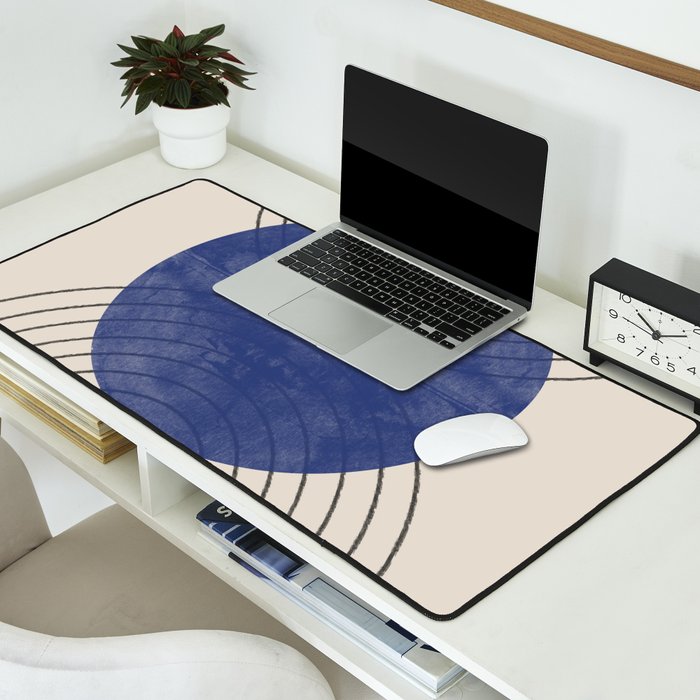 Blue Contemporary Design Desk Mat Gallery Image 2