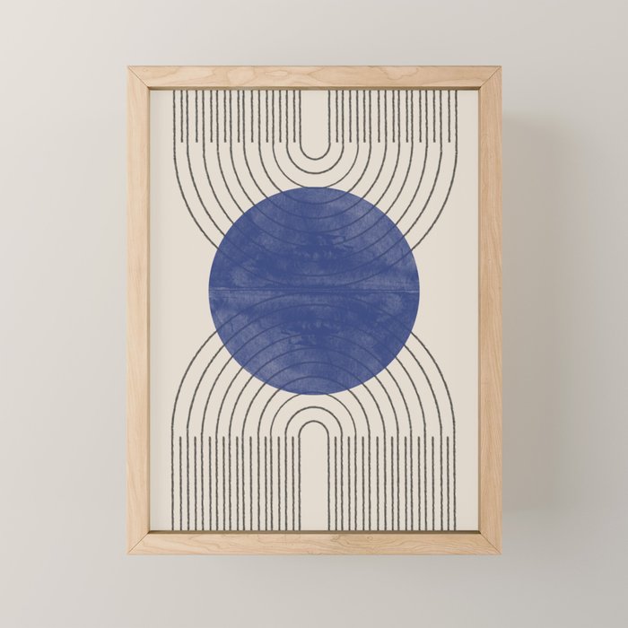 Blue Contemporary Design Mini Art Print Gallery Image 1
