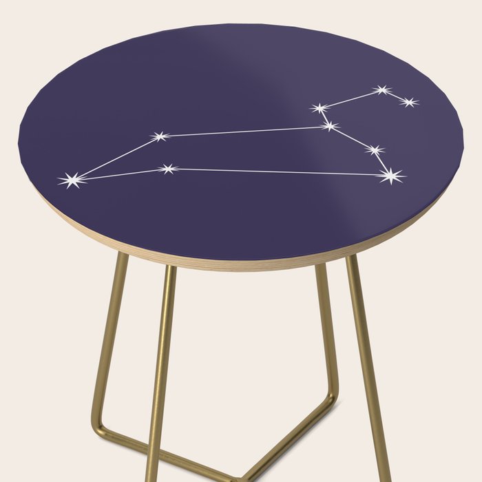 Leo Zodiac Star Constellation Line Art Dark Purple Side Table Gallery Image 2