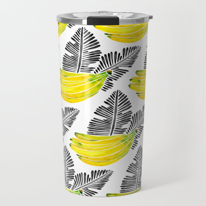 Banana Bunch - Yellow & Black Palette Travel Mug Gallery Image 1