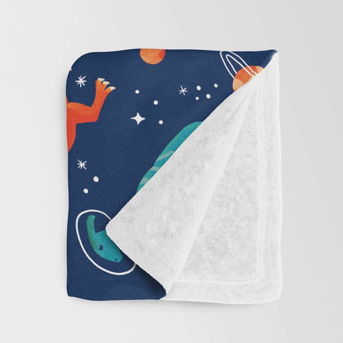 Painted Space Dinosaurs Throw Blanket Gallery Image 3