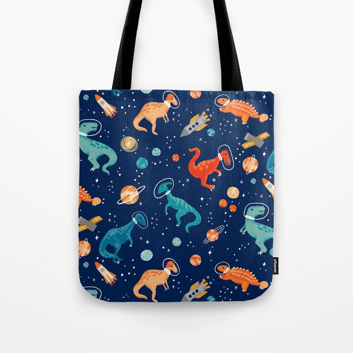 Painted Space Dinosaurs Tote Bag Gallery Image 1