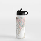 seamless floral pattern with white swan Water Bottle Gallery Image 1