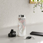 seamless floral pattern with white swan Water Bottle Gallery Image 4