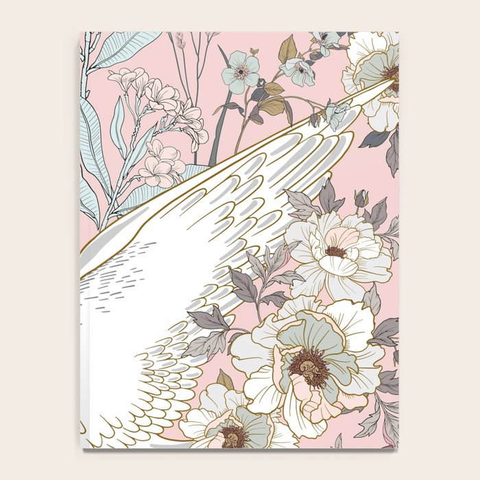 seamless floral pattern with white swan Notebook Gallery Image 4
