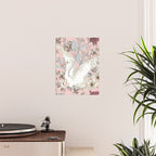 seamless floral pattern with white swan Poster Gallery Image 2