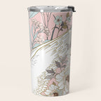 seamless floral pattern with white swan Travel Mug Gallery Image 2