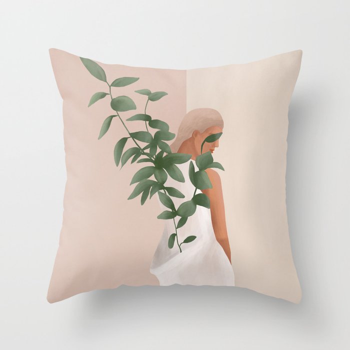 Carrying the Plant Throw Pillow Gallery Image 6