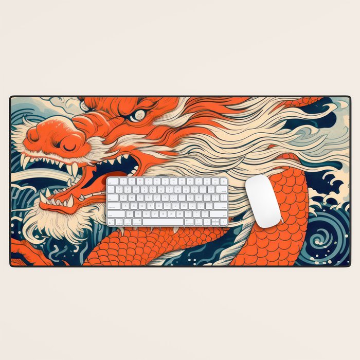 Ocean Storm Dragon Desk Mat Gallery Image 1