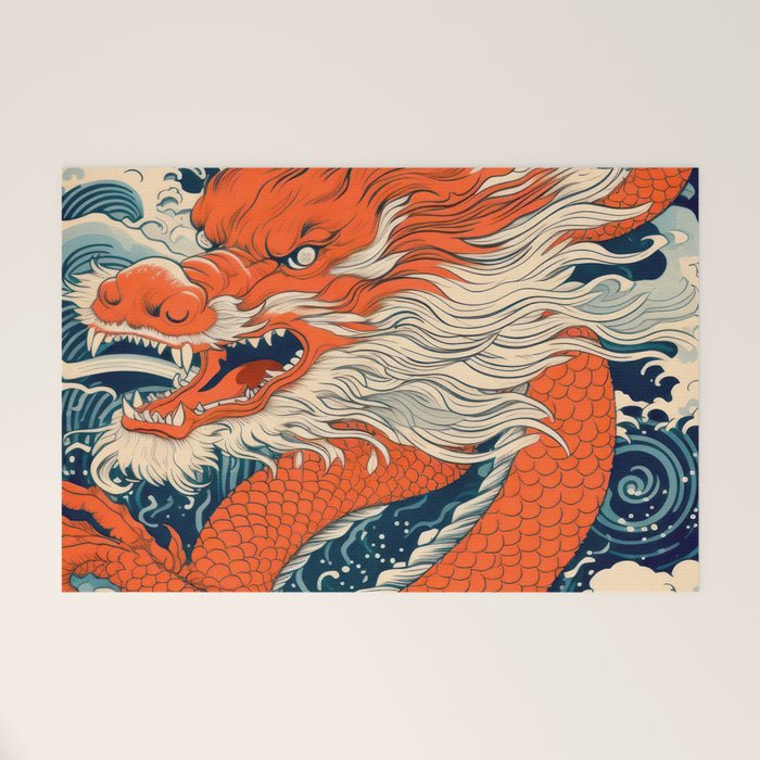Ocean Storm Dragon Welcome Mat Gallery Image 1