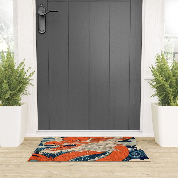 Ocean Storm Dragon Welcome Mat Gallery Image 3