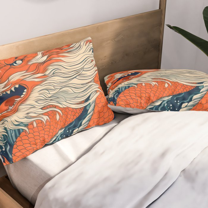 Ocean Storm Dragon Pillow Sham Gallery Image 2