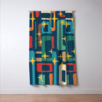 Retro Mid Century Modern Abstract Pattern 221 Window Curtain Gallery Image 3