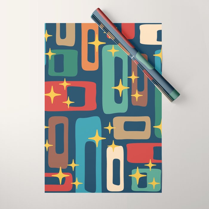 Retro Mid Century Modern Abstract Pattern 221 Wrapping Paper Gallery Image 1