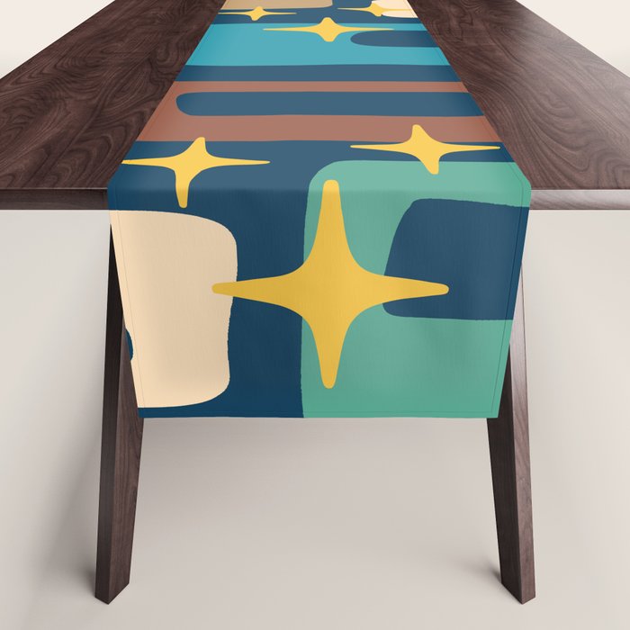 Retro Mid Century Modern Abstract Pattern 221 Table Runner Gallery Image 1
