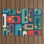 Retro Mid Century Modern Abstract Pattern 221 Outdoor Rug Gallery Image 1
