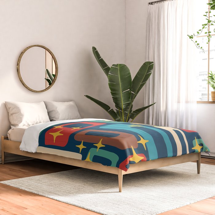 Retro Mid Century Modern Abstract Pattern 221 Comforter Gallery Image 2