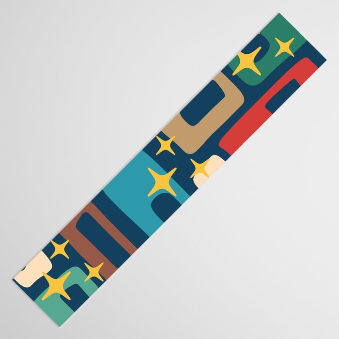 Retro Mid Century Modern Abstract Pattern 221 Table Runner Gallery Image 3