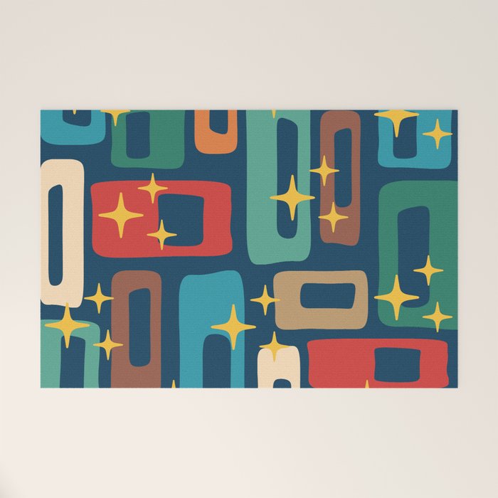 Retro Mid Century Modern Abstract Pattern 221 Welcome Mat Gallery Image 1