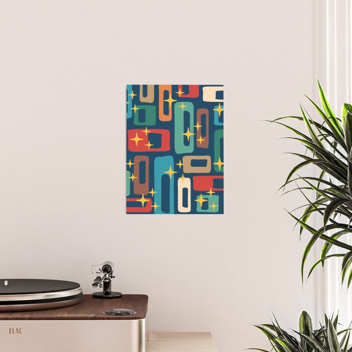 Retro Mid Century Modern Abstract Pattern 221 Poster Gallery Image 2