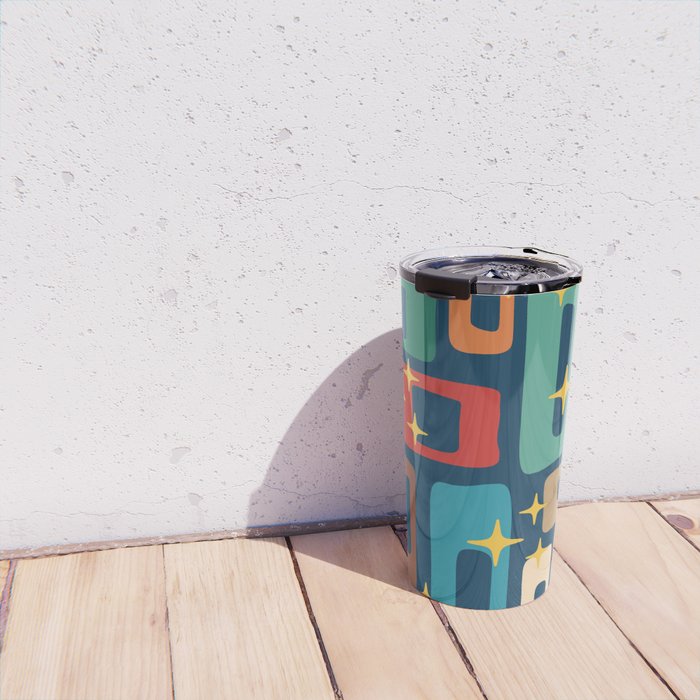 Retro Mid Century Modern Abstract Pattern 221 Travel Mug Gallery Image 4
