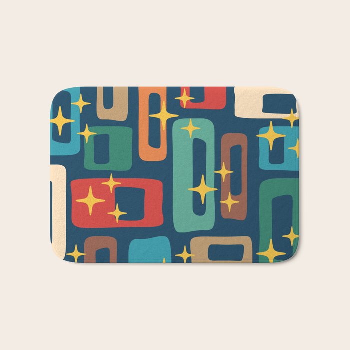 Retro Mid Century Modern Abstract Pattern 221 Bath Mat Gallery Image 1